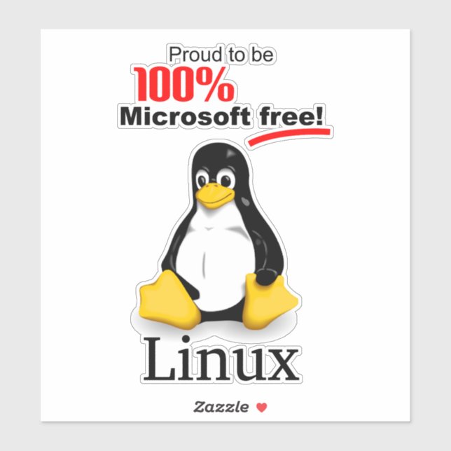Sticker en vinyle Linux 8x8 - Microsoft Free (Feuille)