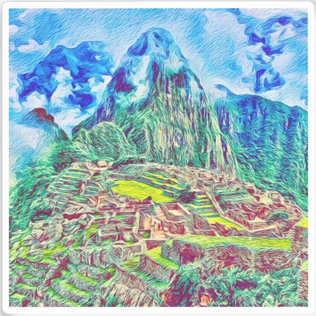 Sticker en vinyle Machu Picchu (Recto)