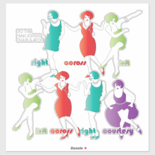 Sticker en vinyle Mah Jongg Charleston