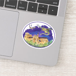 Sticker en vinyle ovale Notre-Dame (Diverses taill