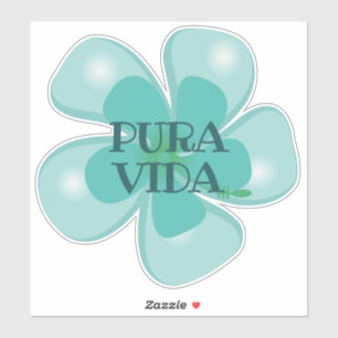 Sticker en vinyle personnalisé Pura Vida Hibiscus
