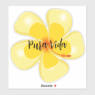 Sticker en vinyle personnalisé Pura Vida Hibiscus