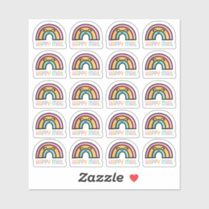 Sticker en vinyle personnalisé Rainbow Happy Mail