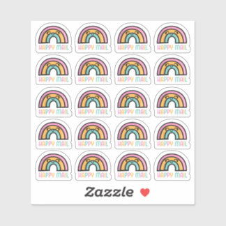 Sticker en vinyle personnalisé Rainbow Happy Mail