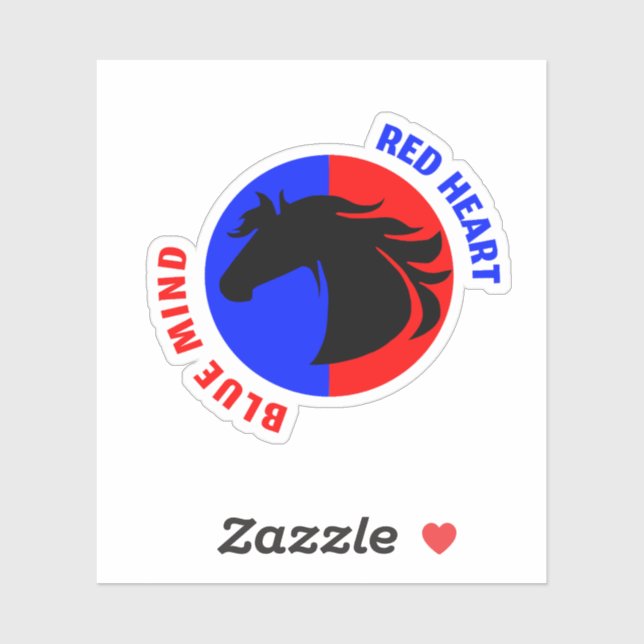 Sticker en vinyle personnalisé Red Heart Blue Mind (Feuille)