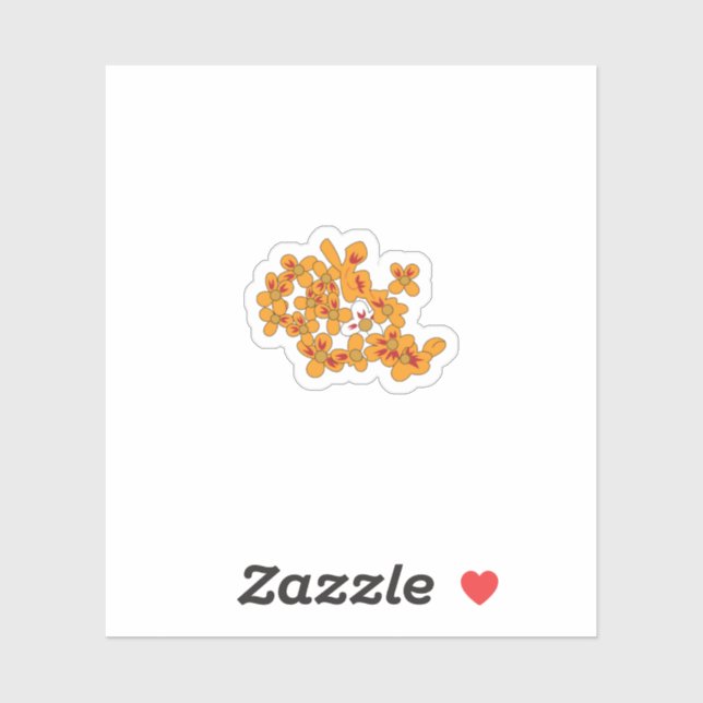 Sticker en vinyle personnalisé rouge, gris, orange (Feuille)