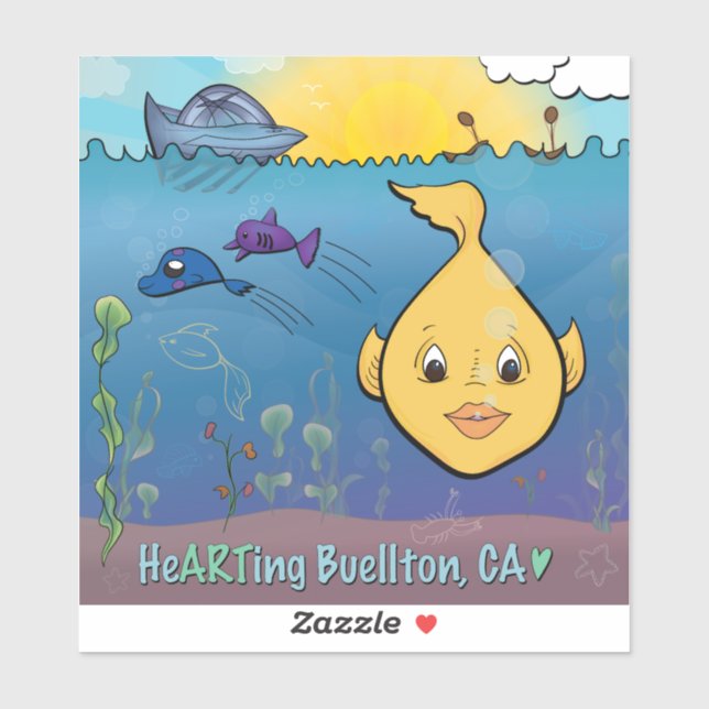 Sticker en vinyle - Poisson Goldie - Buellton.Art (Feuille)