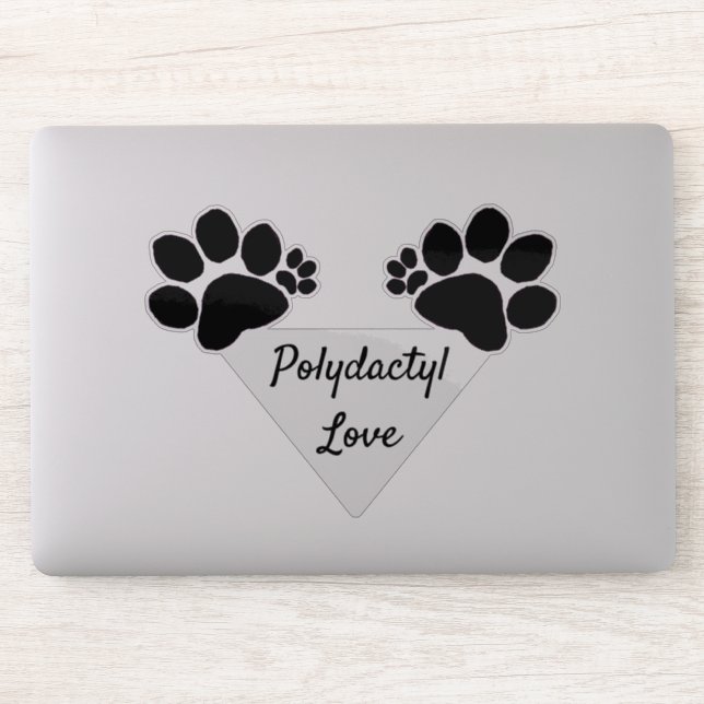Sticker en vinyle - Polydactyl Love (Ordinateur)