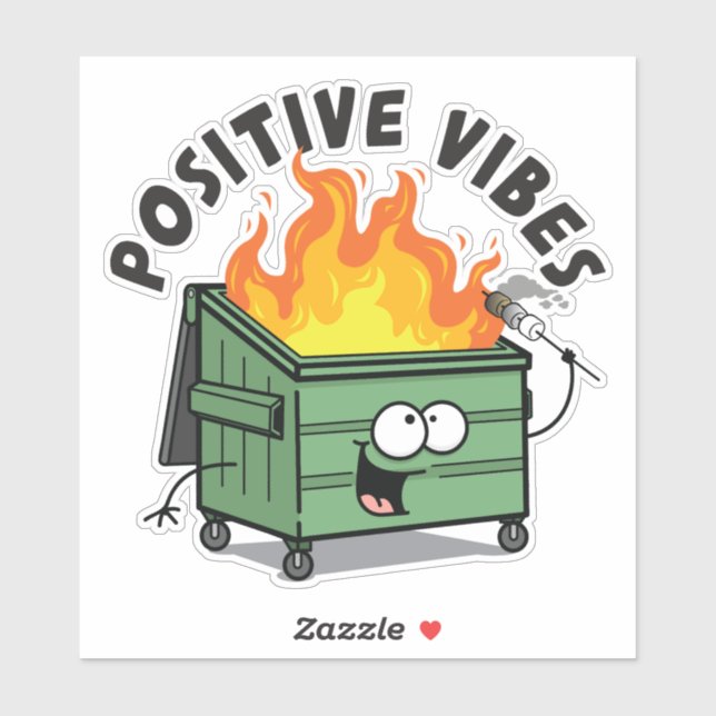 Sticker en vinyle pour benne de vibes positives (Feuille)