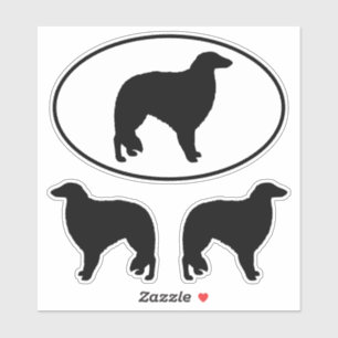 Sticker en vinyle pour chiens de race Borzoi