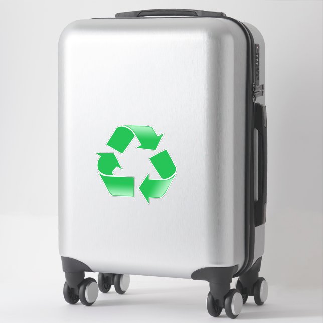 Sticker en vinyle pour symbole de recyclage (Sur valise)
