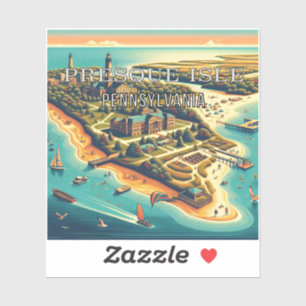 Sticker en vinyle Presque Isle Pennsylvania 3 pouc
