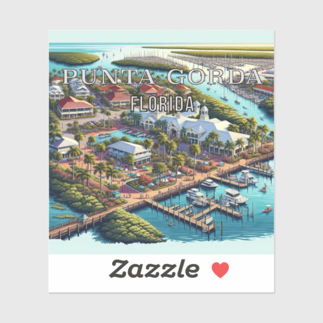 Sticker en vinyle Punta Gorda Florida 3 pouces (Feuille)