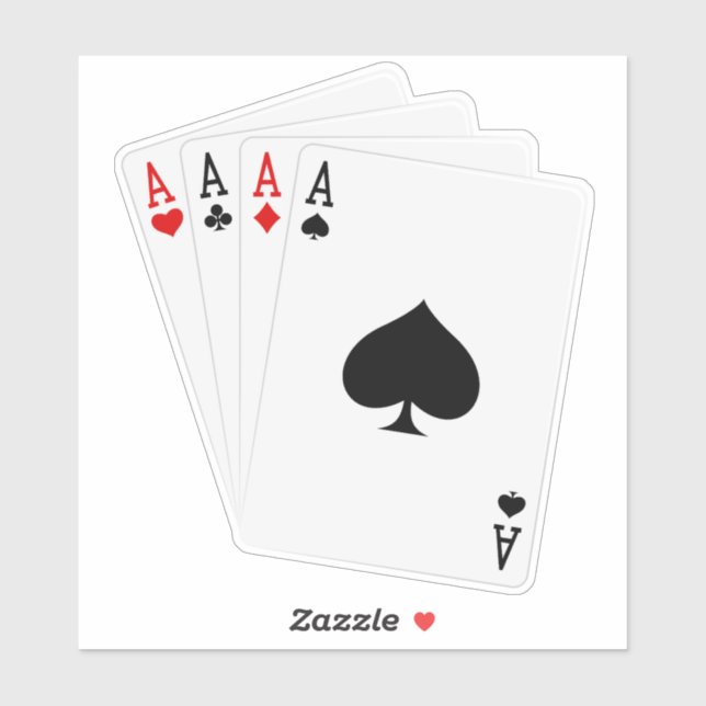 Sticker en vinyle quatre As (Feuille)