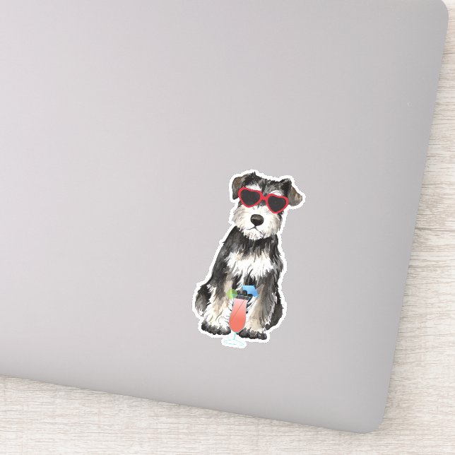 Sticker en vinyle Schnauzer d'été (Détail)