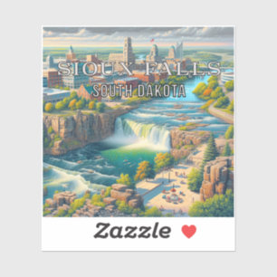 Sticker en vinyle Sioux Falls South Dakota 3 pouce