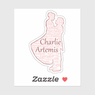 Sticker en vinyle sur mesure Charlie et Artemis