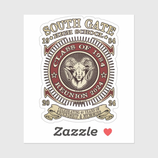 Sticker en vinyle sur mesure de South Gate H.S. (Feuille)