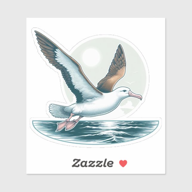 Sticker en vinyle sur mesure pour l'oiseau Albatro (Feuille)