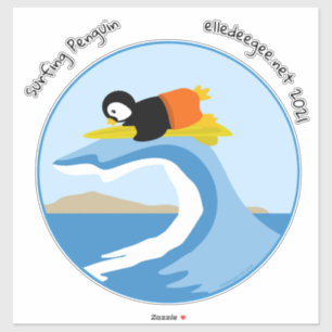 Sticker en vinyle sur mesure surf vers le haut
