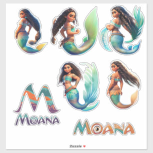 Sticker en vinyle taillé sur mesure Mermaid Moana