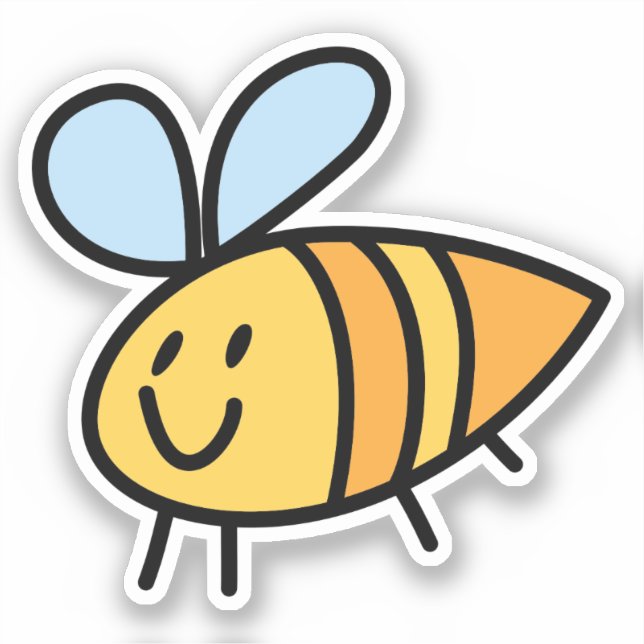 Sticker en vinyle taillé sur mesure pour abeille à (Recto)