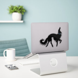 Sticker en vinyle transparent Borzoi Ballet Noir