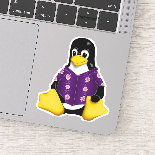 Sticker en vinyle Tux décontracté (Détail)