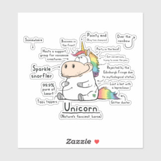 Sticker en vinyle Unicorn Wordy