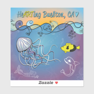 Sticker en vinyle - Vagues de gelée - Buellton.Art