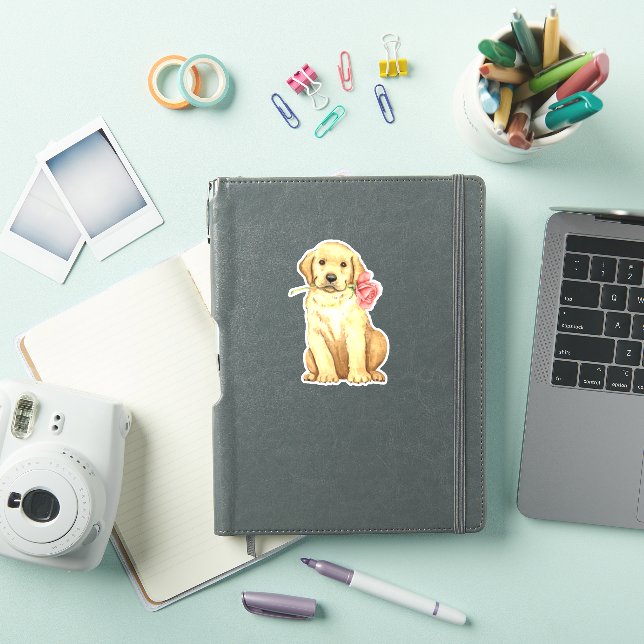 Sticker en vinyle Valentine Yellow Lab (Couverture iPad)