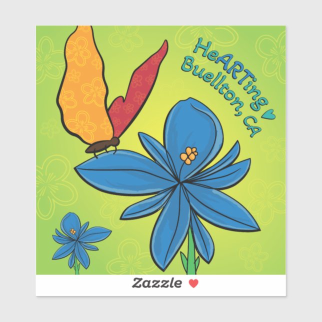 Sticker en vinyle -Violet(te) & Butterfly-Buellton (Feuille)