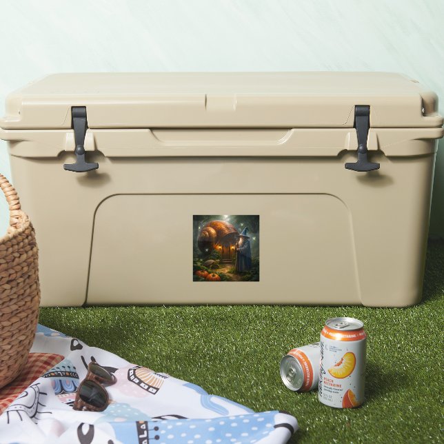 Sticker Enchanted wizard and snail house, magical fant tea (Glacière)