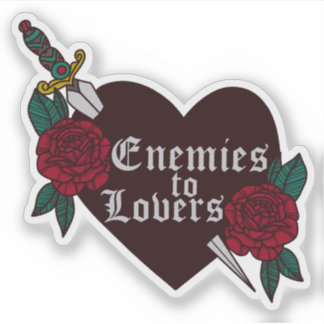 Sticker Enemies to Lovers heart and dagger