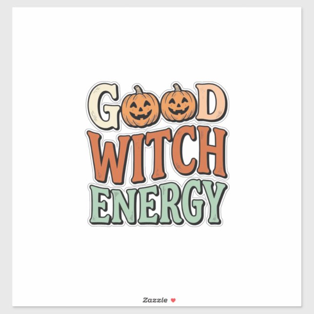 Sticker Énergie de bonne sorcière Design vectoriel Hallowe (Feuille)