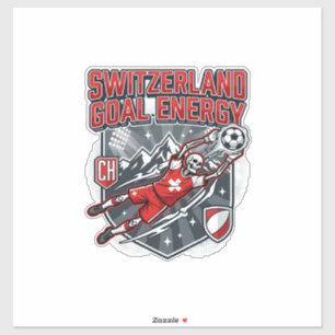 Sticker Énergie de but de Suisse Skeleton Striker Nations