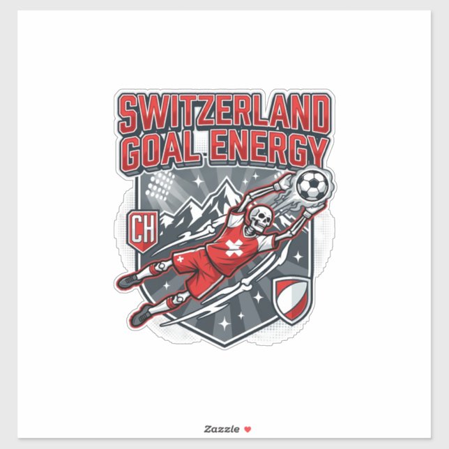 Sticker Énergie de but de Suisse Skeleton Striker Nations  (Feuille)