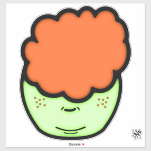 Sticker Enfant gingembre roux (dessin humoristique comme c