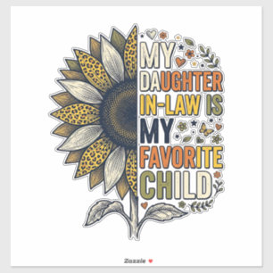 Sticker Enfant préféré de la belle-fille Tournesol Vintage