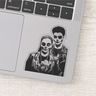 Sticker Enfant Zombie et fille zombie Romance Halloween