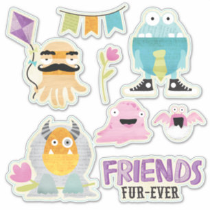 Sticker Enfants amis pour toujours Contour