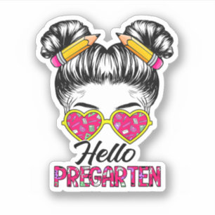 Sticker Enfants Bonjour Pgarten Messy Bun Girls Retour À L