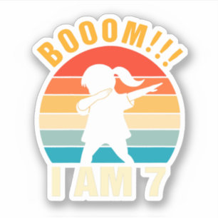 Sticker Enfants Dabbing Anniversaire 7 Anniversaire 7E Ann