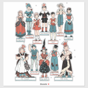 Sticker Enfants dans le théâtre de conte de fées costumes 
