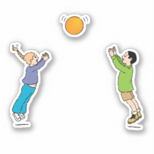 Sticker Enfants Jouant À La Balle