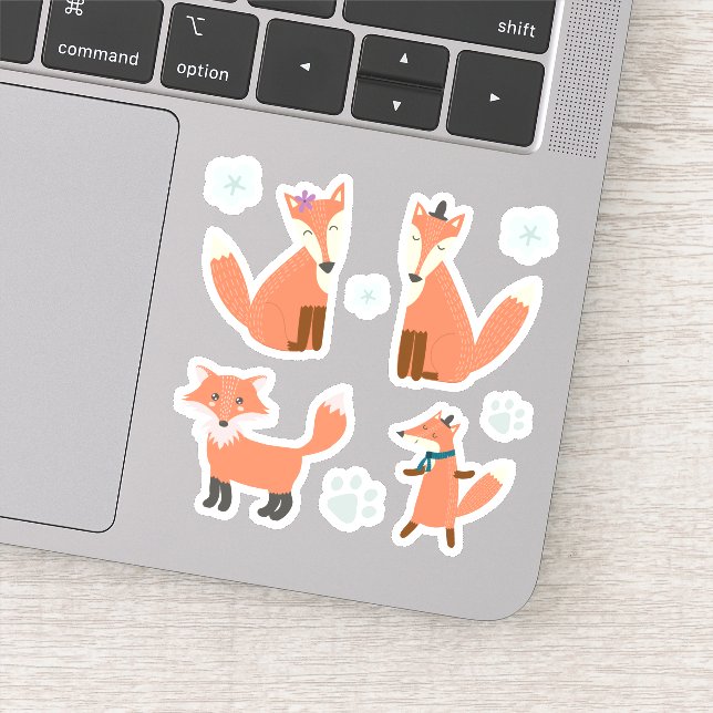 Sticker Enfants mignonnes Renard Foxes Animaux de forêt (Détail)