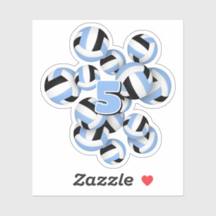 Sticker enfants numéro de maillot lt bleu noir volleyballs