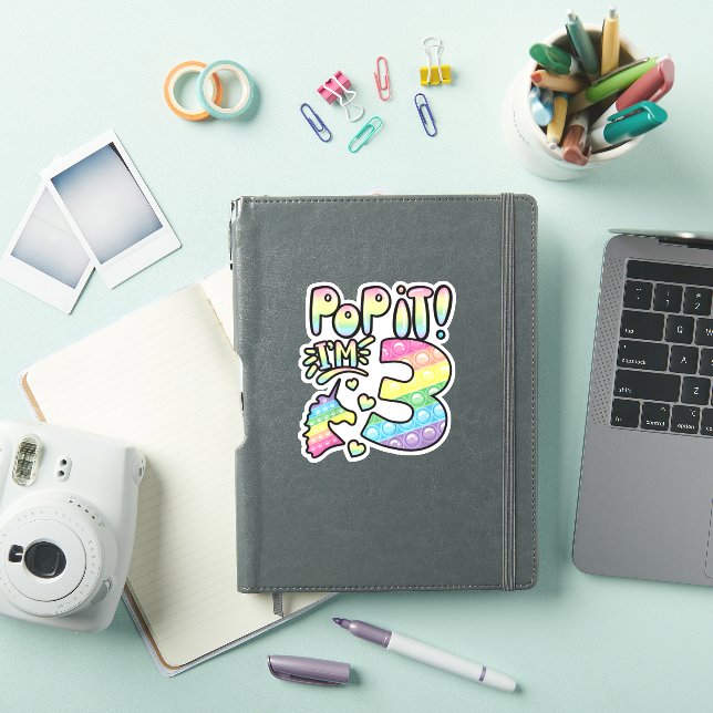 Sticker Enfants Pop It 3e anniversaire Filles 3 ans Fidget (Couverture iPad)