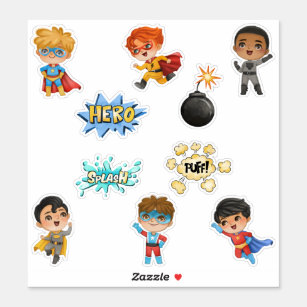 Sticker Enfants Superhero garçons