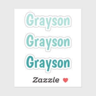 Sticker Enfants Typographie simple dans les rayures Turquo